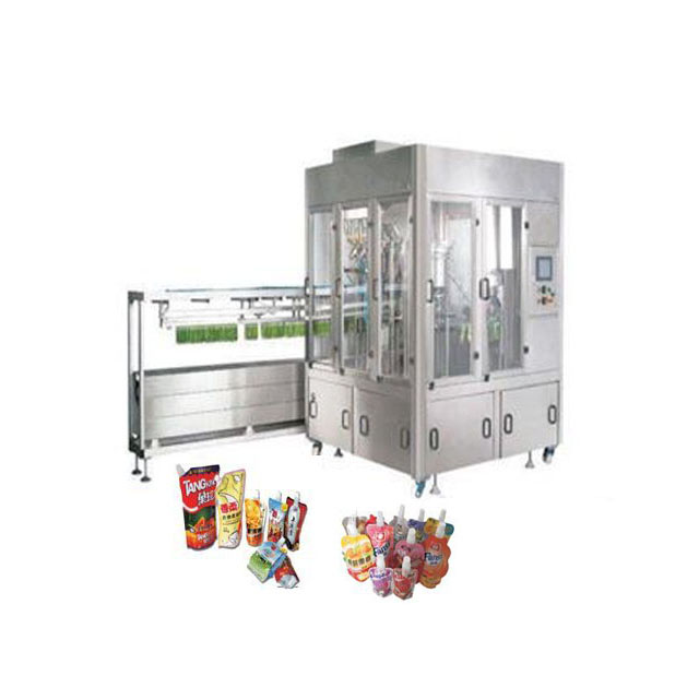 Plastic stand up pouch filling capping machine